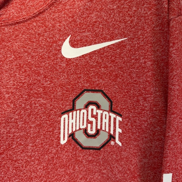 Ohio State Buckeyes Shirt Mens Large Red NCAA Basketball Nike Hooded Long Sleeve - Picture 2 of 9